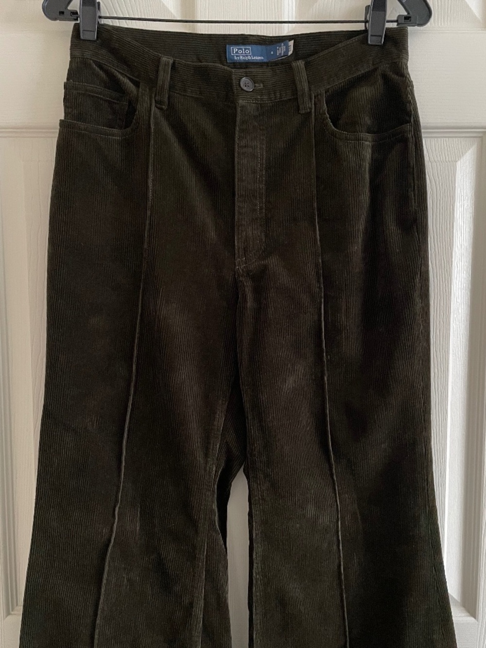 Polo Ralph Lauren Pintucked Corduroy Flare Wide Leg Pants Green - Picture 4 of 10